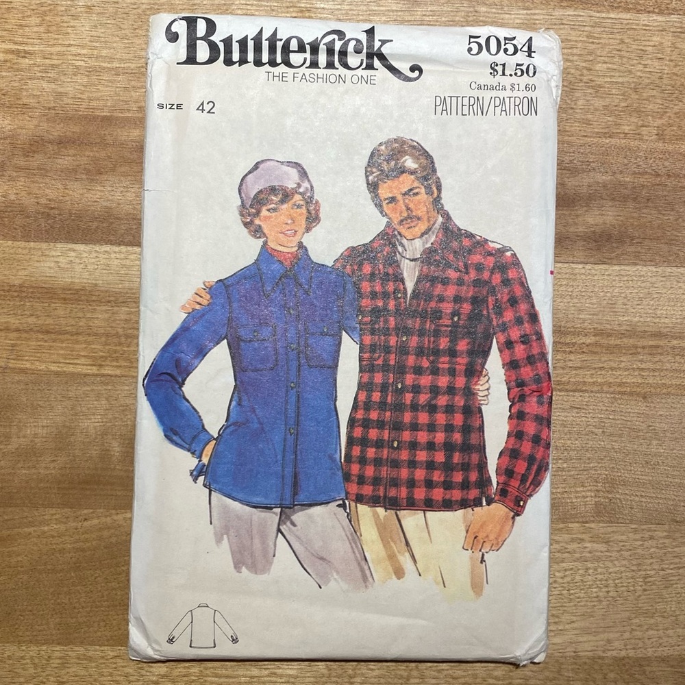 2 for 22$ 🧵 BUTTERICK 🧵 Men Shirt Jacket Sewing Pattern 5054